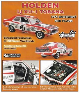 1/18 1973 Holden LJ XU-1 Torana - 3rd Place Bathurst 1000 (CC18630)